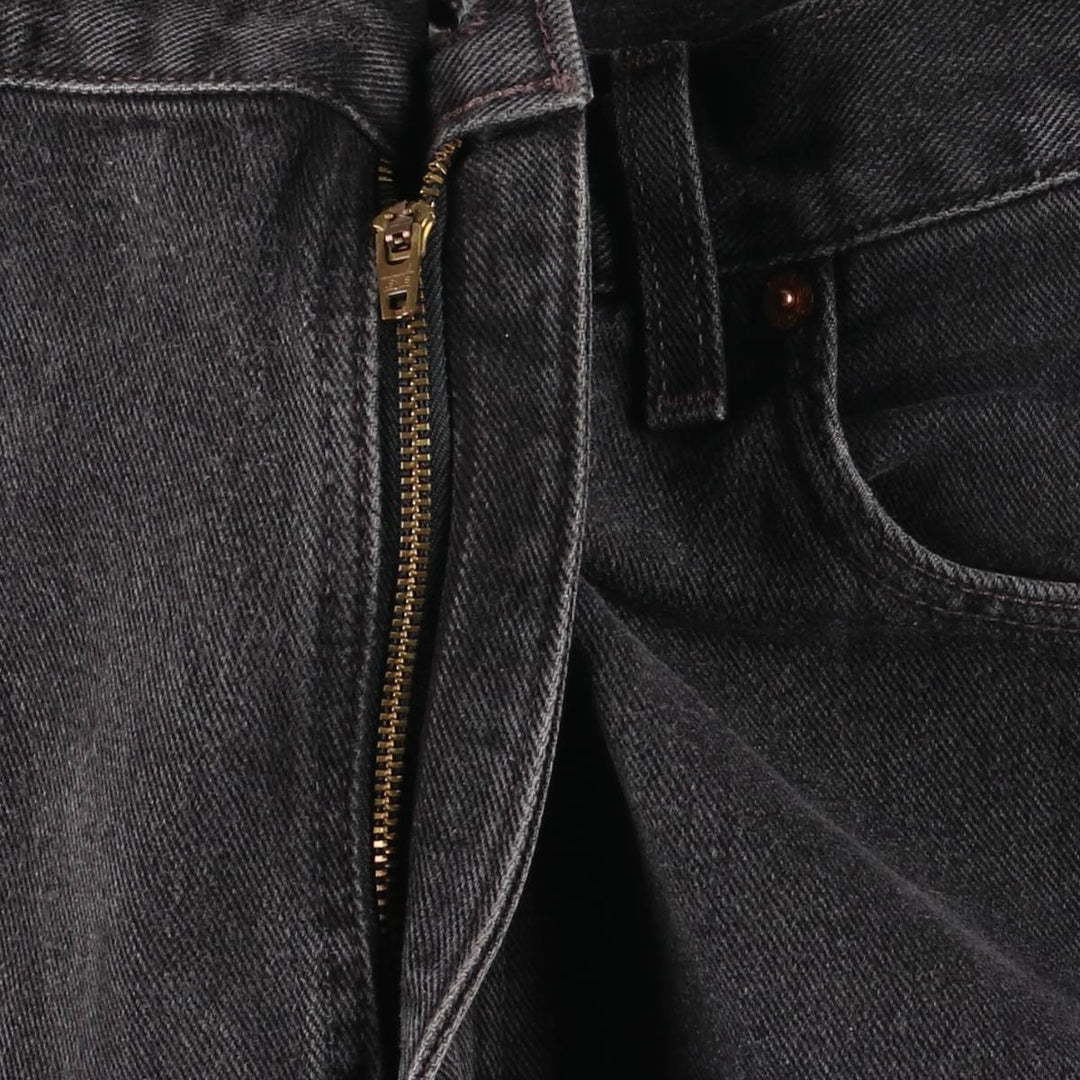 00'S Levi's 505 REGULAR FIT STRAIGHT LEG Black Denim Tapered Denim Pants Made in USA Men's W35 equivalent cotton black type Vintage Second Hand