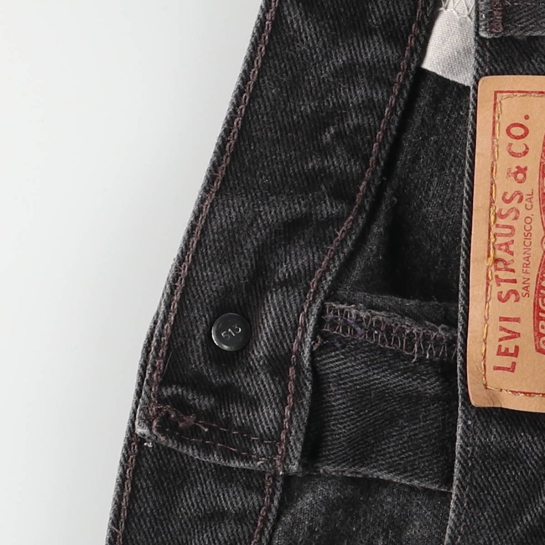 00'S Levi's 505 REGULAR FIT STRAIGHT LEG Black Denim Tapered Denim Pants Made in USA Men's W35 equivalent cotton black type Vintage Second Hand