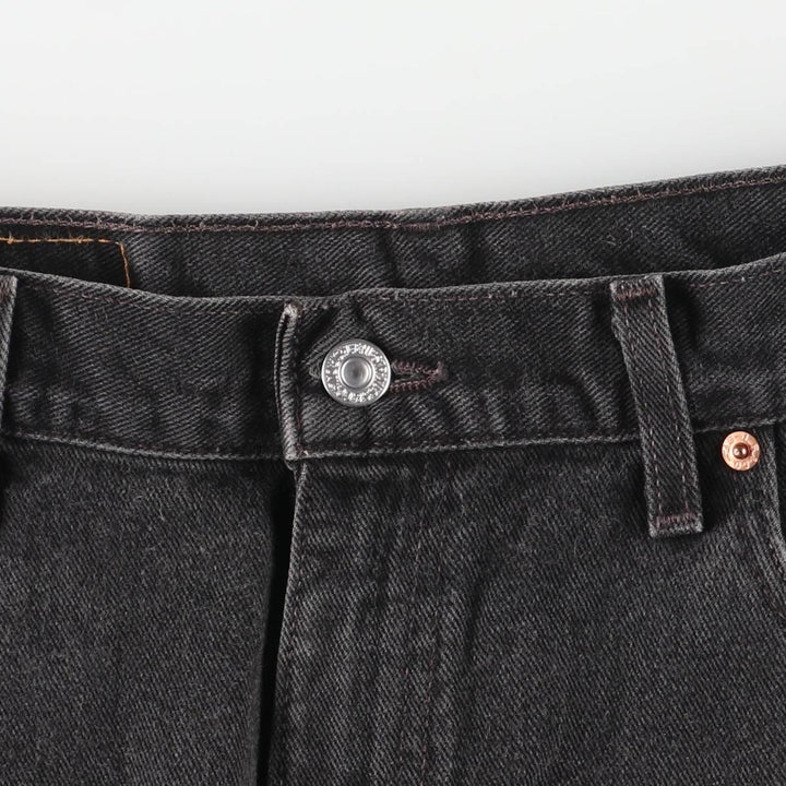 00'S Levi's 505 REGULAR FIT STRAIGHT LEG Black Denim Tapered Denim Pants Made in USA Men's W35 equivalent cotton black type Vintage Second Hand
