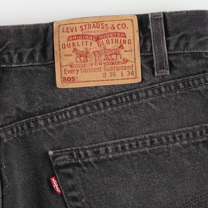 90'S Levi's 505-0260 Black Denim Tapered Denim Pants, Made in the USA, Men's Size 34, Vintage cotton black type Vintage Second Hand