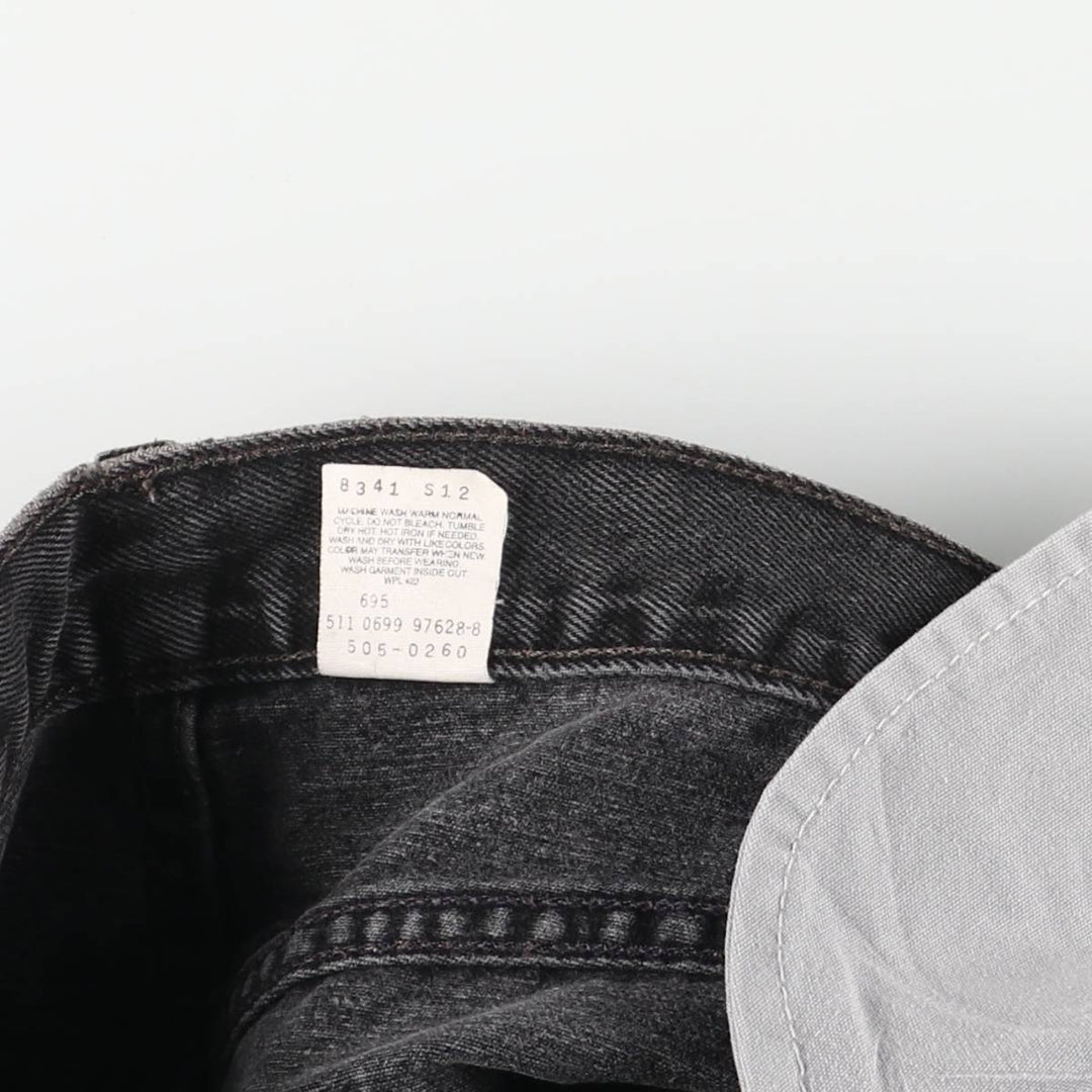 90'S Levi's 505-0260 Black Denim Tapered Denim Pants, Made in the USA, Men's Size 34, Vintage cotton black type Vintage Second Hand