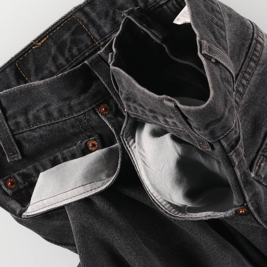 90'S Levi's 505-0260 Black Denim Tapered Denim Pants, Made in the USA, Men's Size 34, Vintage cotton black type Vintage Second Hand