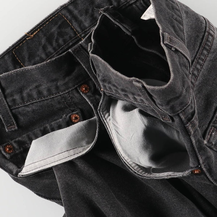 90'S Levi's 505-0260 Black Denim Tapered Denim Pants, Made in the USA, Men's Size 34, Vintage cotton black type Vintage Second Hand