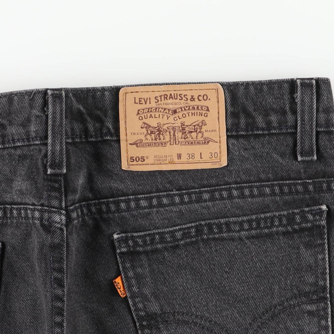90'S Levi's 40505-4159 Orange Tab Black Denim Tapered Denim Pants, Made in USA, Men's Size 36 (Vintage) cotton black type Vintage Second Hand