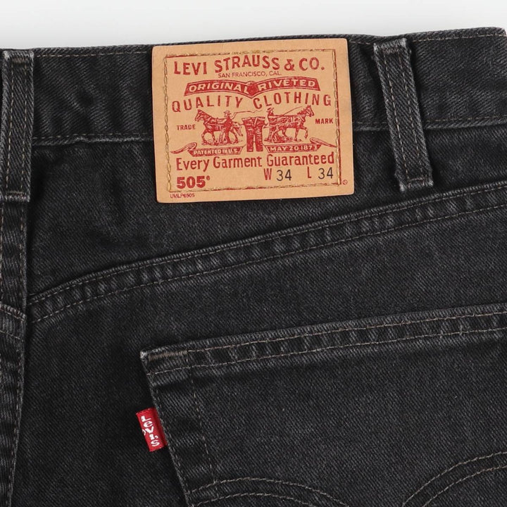 90'S Levi's 505-02600 Black Denim Tapered Denim Pants, Made in Canada, Men's, Size W33, Vintage cotton black type Vintage Second Hand