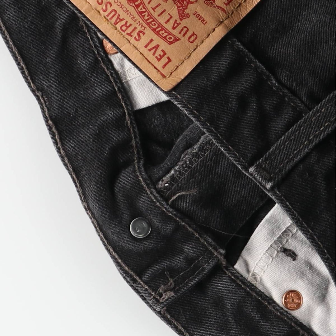90'S Levi's 505-02600 Black Denim Tapered Denim Pants, Made in Canada, Men's, Size W33, Vintage cotton black type Vintage Second Hand