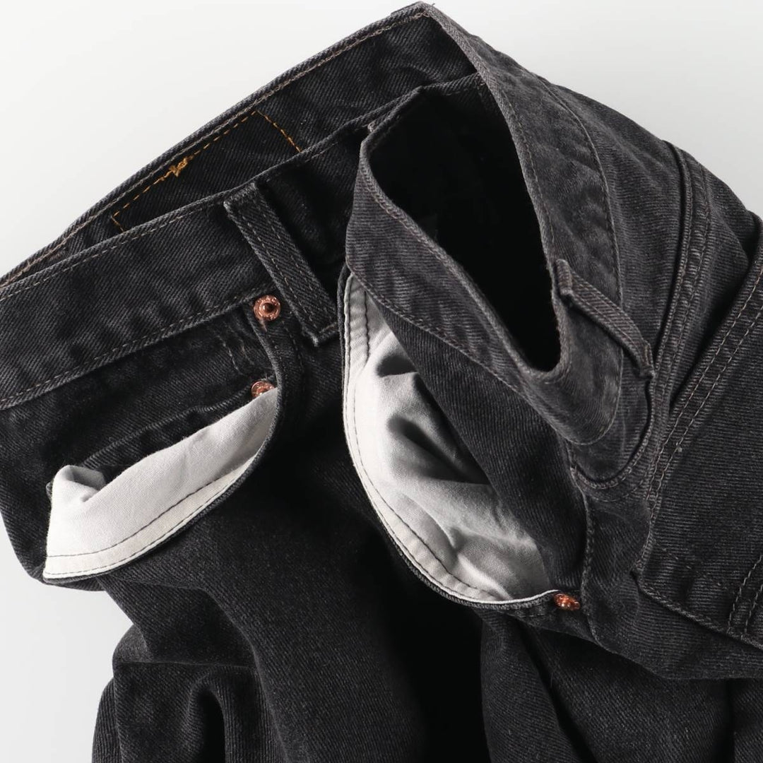 90'S Levi's 505-02600 Black Denim Tapered Denim Pants, Made in Canada, Men's, Size W33, Vintage cotton black type Vintage Second Hand