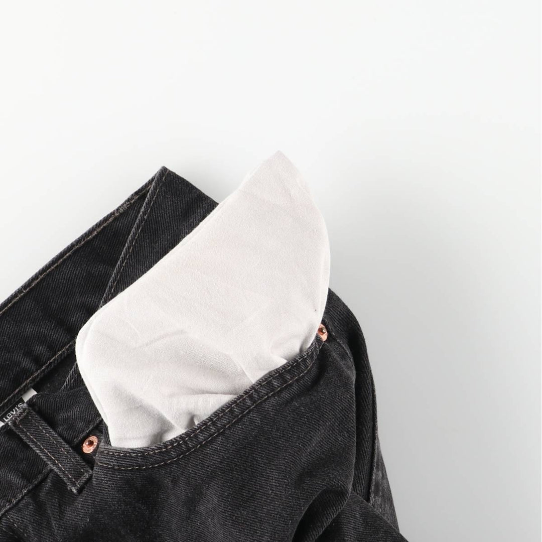 90'S Levi's 505-02600 Black Denim Tapered Denim Pants, Made in Canada, Men's, Size W33, Vintage cotton black type Vintage Second Hand