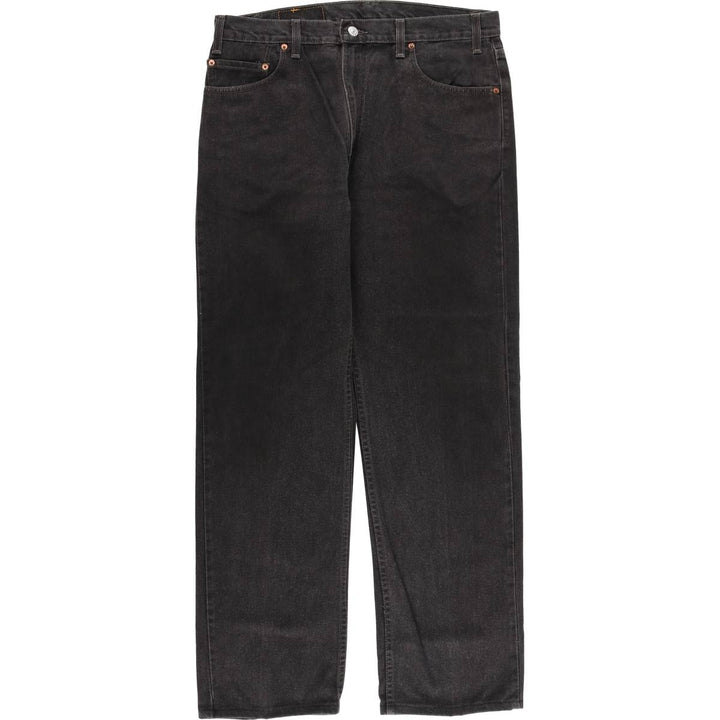 00'S Levi's 505 REGULAR FIT STRAIGHT LEG black denim tapered denim pants for men, size w35 cotton black type Vintage Second Hand