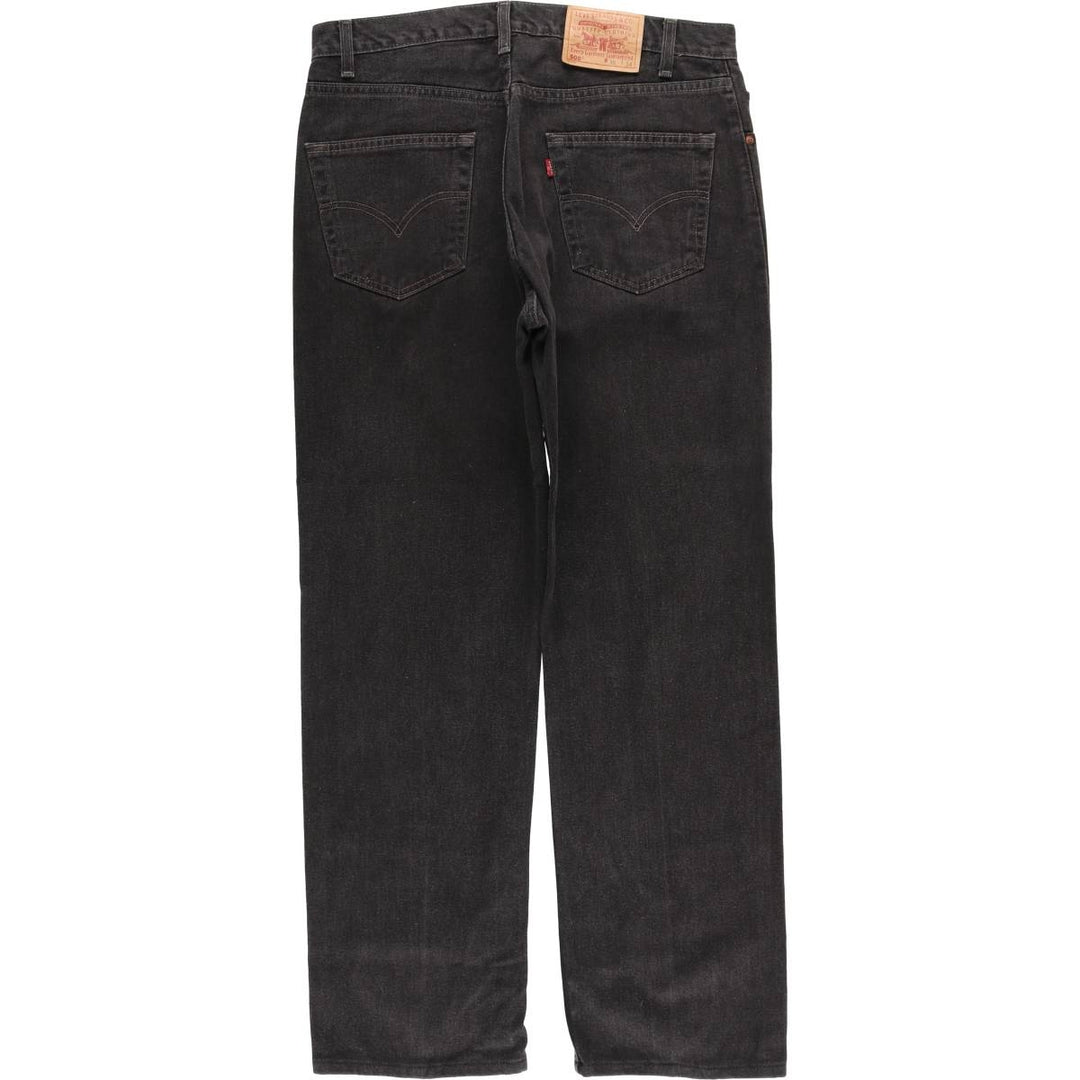 00'S Levi's 505 REGULAR FIT STRAIGHT LEG black denim tapered denim pants for men, size w35 cotton black type Vintage Second Hand