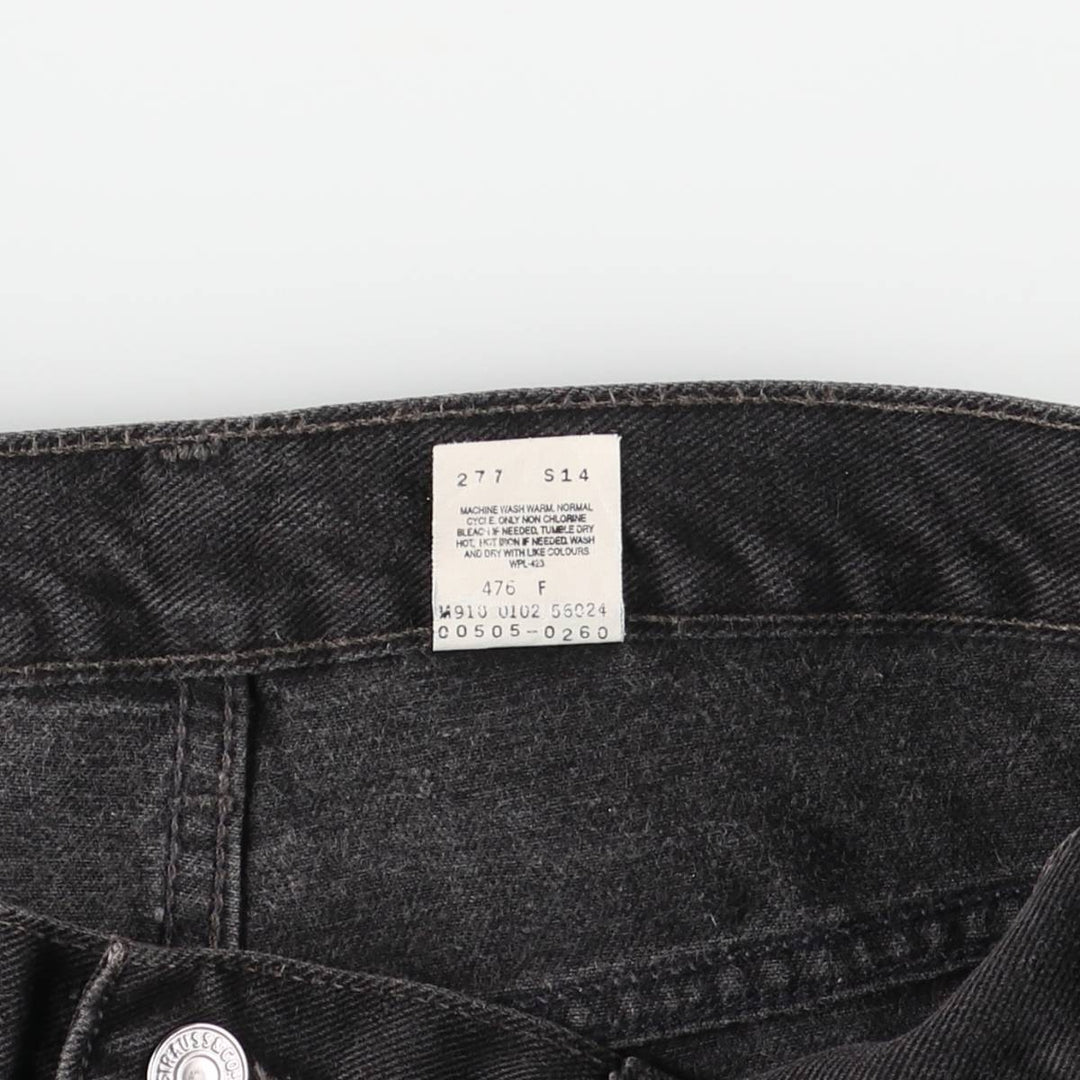 00'S Levi's 505 REGULAR FIT STRAIGHT LEG black denim tapered denim pants for men, size w35 cotton black type Vintage Second Hand