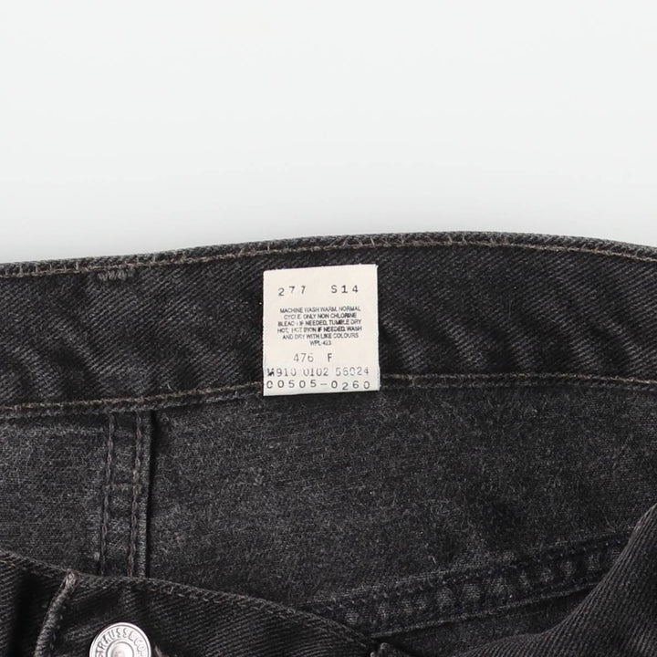00'S Levi's 505 REGULAR FIT STRAIGHT LEG black denim tapered denim pants for men, size w35 cotton black type Vintage Second Hand