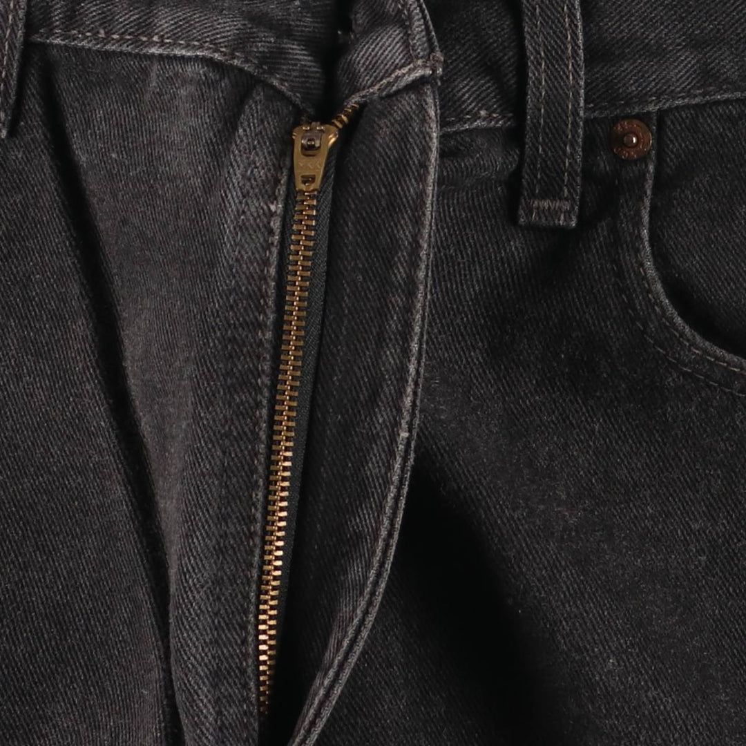 00'S Levi's 505 REGULAR FIT STRAIGHT LEG black denim tapered denim pants for men, size w35 cotton black type Vintage Second Hand