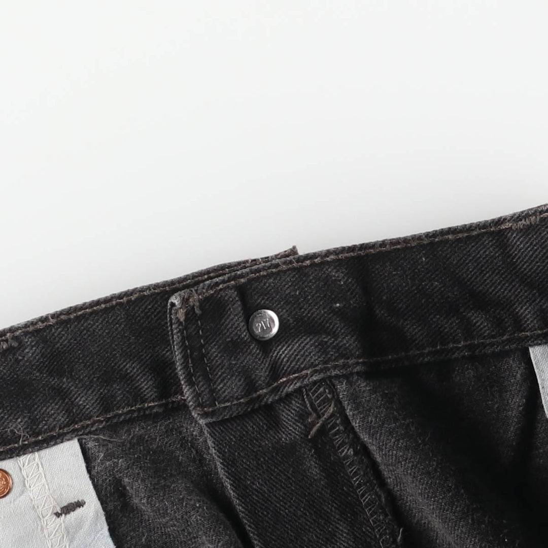 00'S Levi's 505 REGULAR FIT STRAIGHT LEG black denim tapered denim pants for men, size w35 cotton black type Vintage Second Hand