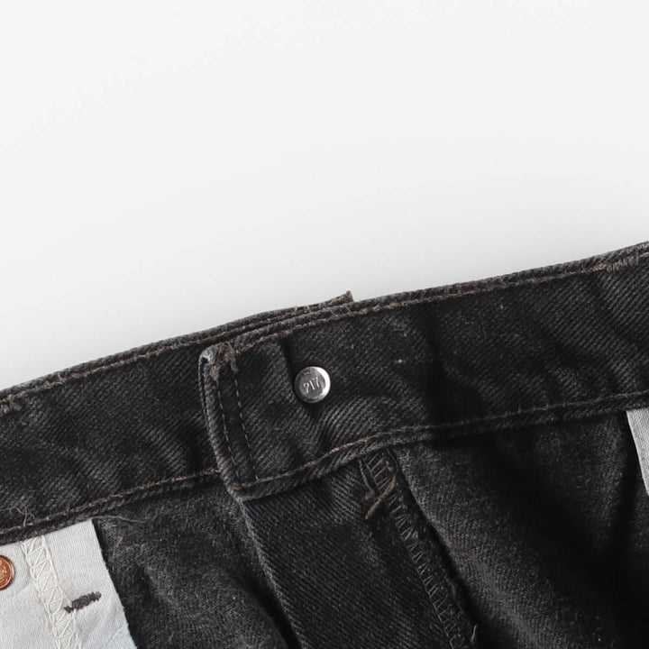 00'S Levi's 505 REGULAR FIT STRAIGHT LEG black denim tapered denim pants for men, size w35 cotton black type Vintage Second Hand