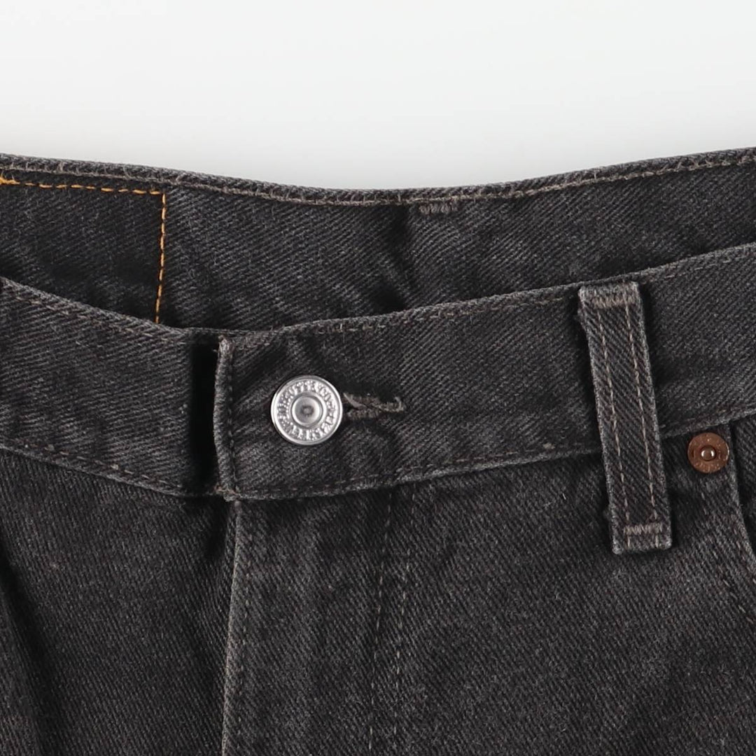 00'S Levi's 505 REGULAR FIT STRAIGHT LEG black denim tapered denim pants for men, size w35 cotton black type Vintage Second Hand