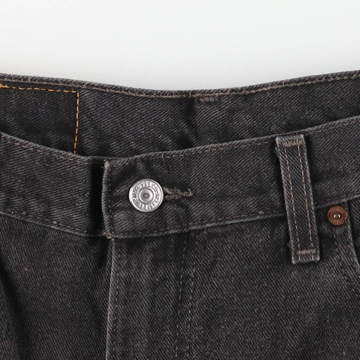00'S Levi's 505 REGULAR FIT STRAIGHT LEG black denim tapered denim pants for men, size w35 cotton black type Vintage Second Hand