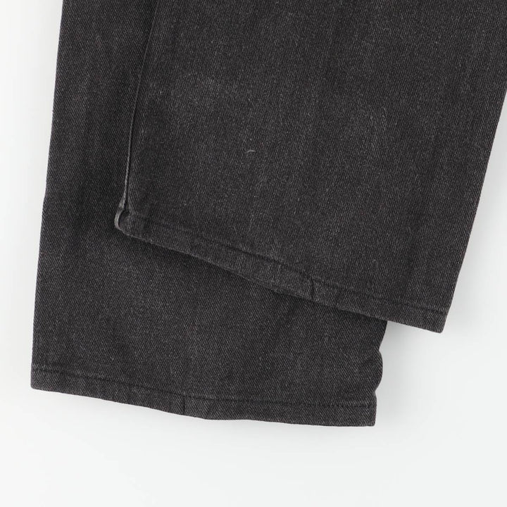 00'S Levi's 505 REGULAR FIT STRAIGHT LEG black denim tapered denim pants for men, size w35 cotton black type Vintage Second Hand