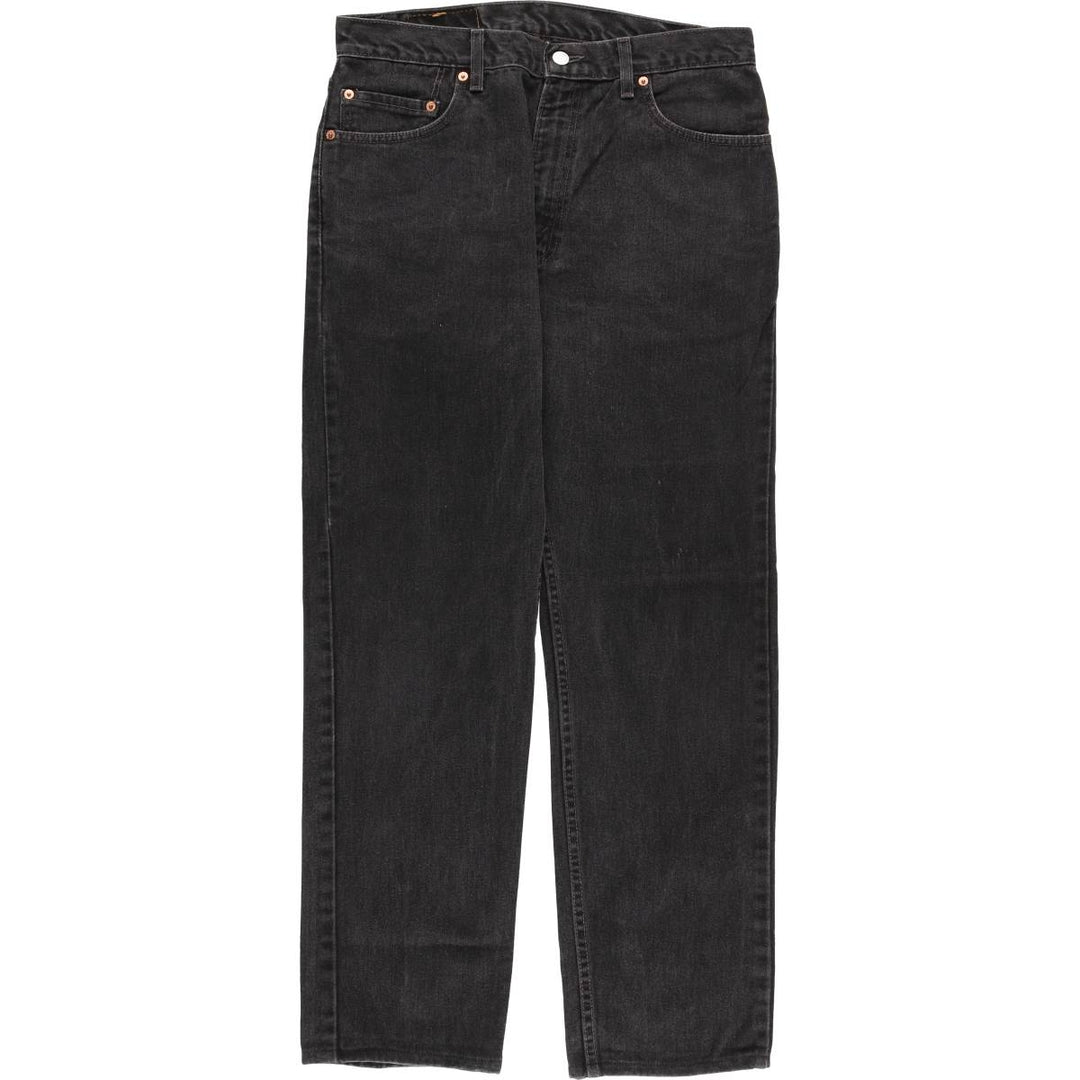 2000'S Levi's 505 Regular Fit Straight Leg Tapered Black Denim Pants, Made in the USA, Men's Size W33 cotton black type Vintage Second Hand