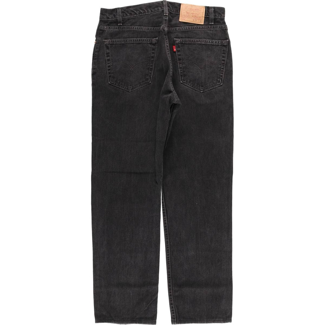 2000'S Levi's 505 Regular Fit Straight Leg Tapered Black Denim Pants, Made in the USA, Men's Size W33 cotton black type Vintage Second Hand