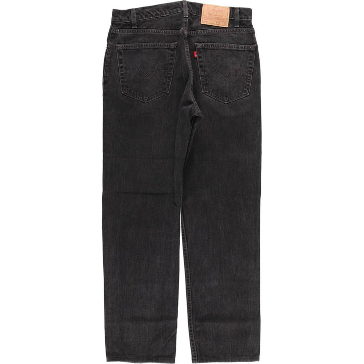2000'S Levi's 505 Regular Fit Straight Leg Tapered Black Denim Pants, Made in the USA, Men's Size W33 cotton black type Vintage Second Hand