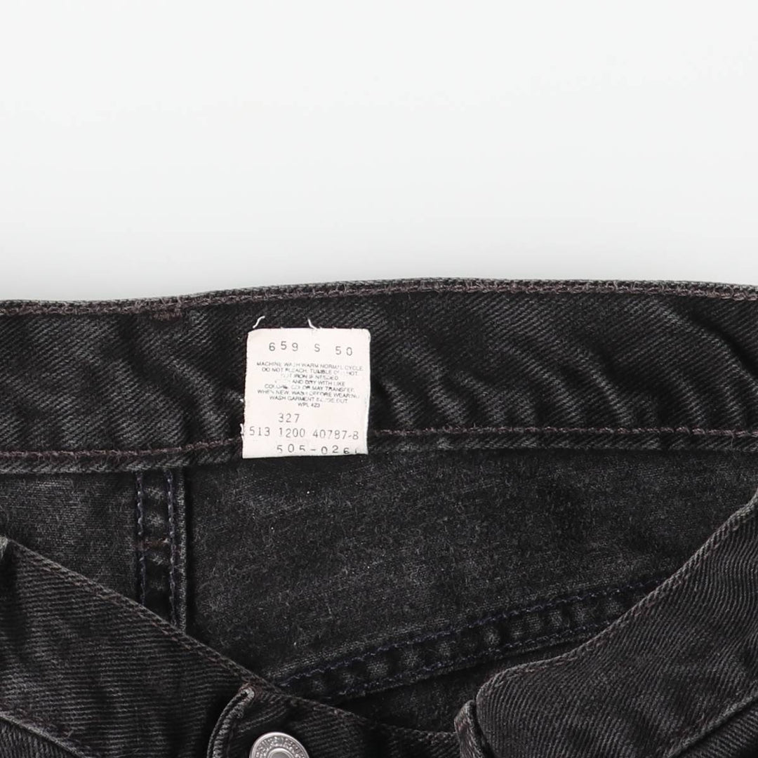 2000'S Levi's 505 Regular Fit Straight Leg Tapered Black Denim Pants, Made in the USA, Men's Size W33 cotton black type Vintage Second Hand