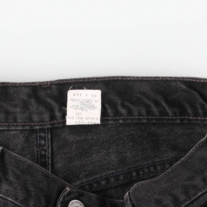 2000'S Levi's 505 Regular Fit Straight Leg Tapered Black Denim Pants, Made in the USA, Men's Size W33 cotton black type Vintage Second Hand