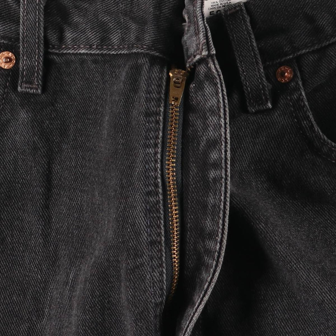 2000'S Levi's 505 Regular Fit Straight Leg Tapered Black Denim Pants, Made in the USA, Men's Size W33 cotton black type Vintage Second Hand