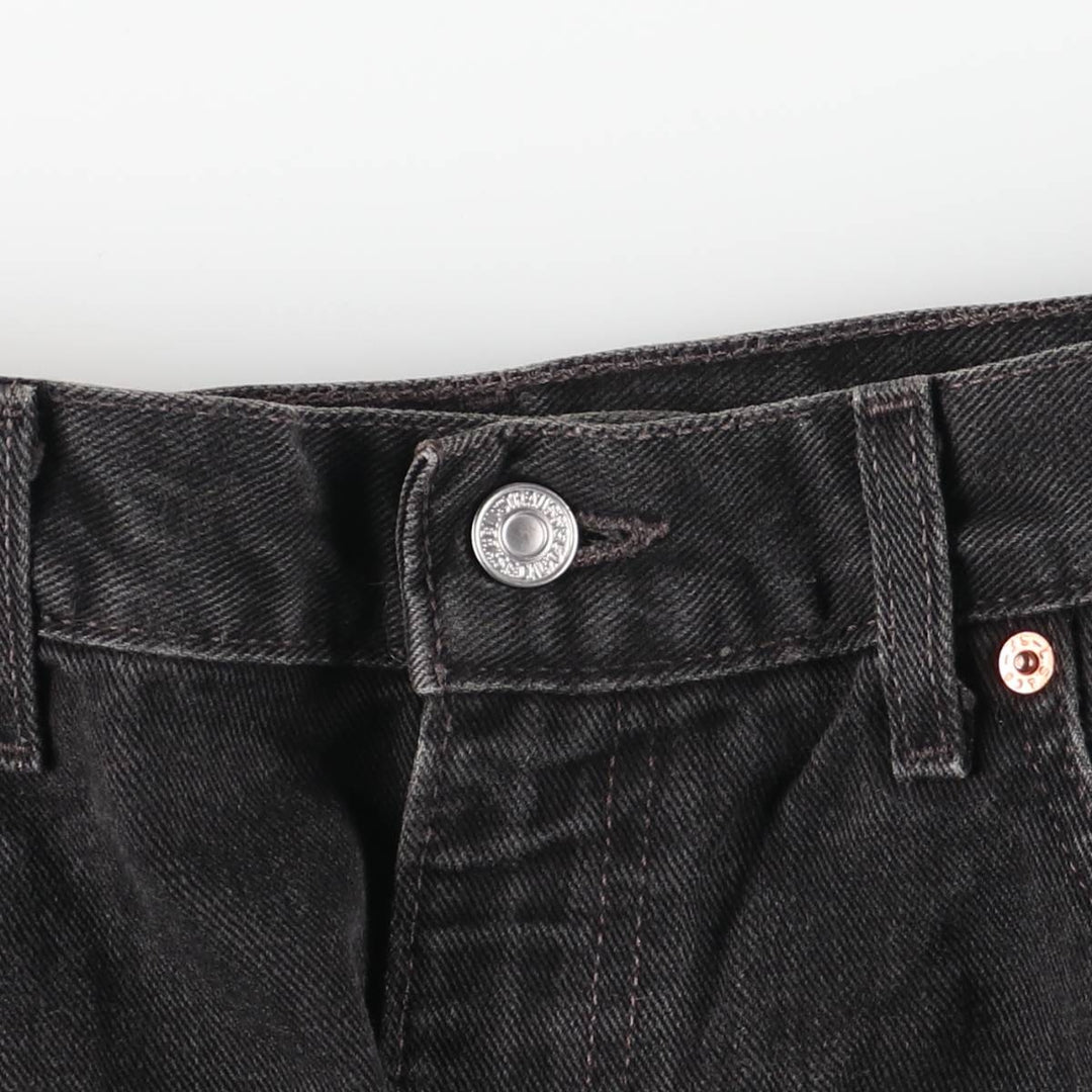 2000'S Levi's 505 Regular Fit Straight Leg Tapered Black Denim Pants, Made in the USA, Men's Size W33 cotton black type Vintage Second Hand