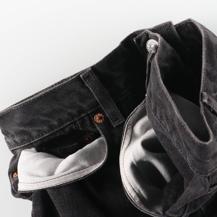 2000'S Levi's 505 Regular Fit Straight Leg Tapered Black Denim Pants, Made in the USA, Men's Size W33 cotton black type Vintage Second Hand