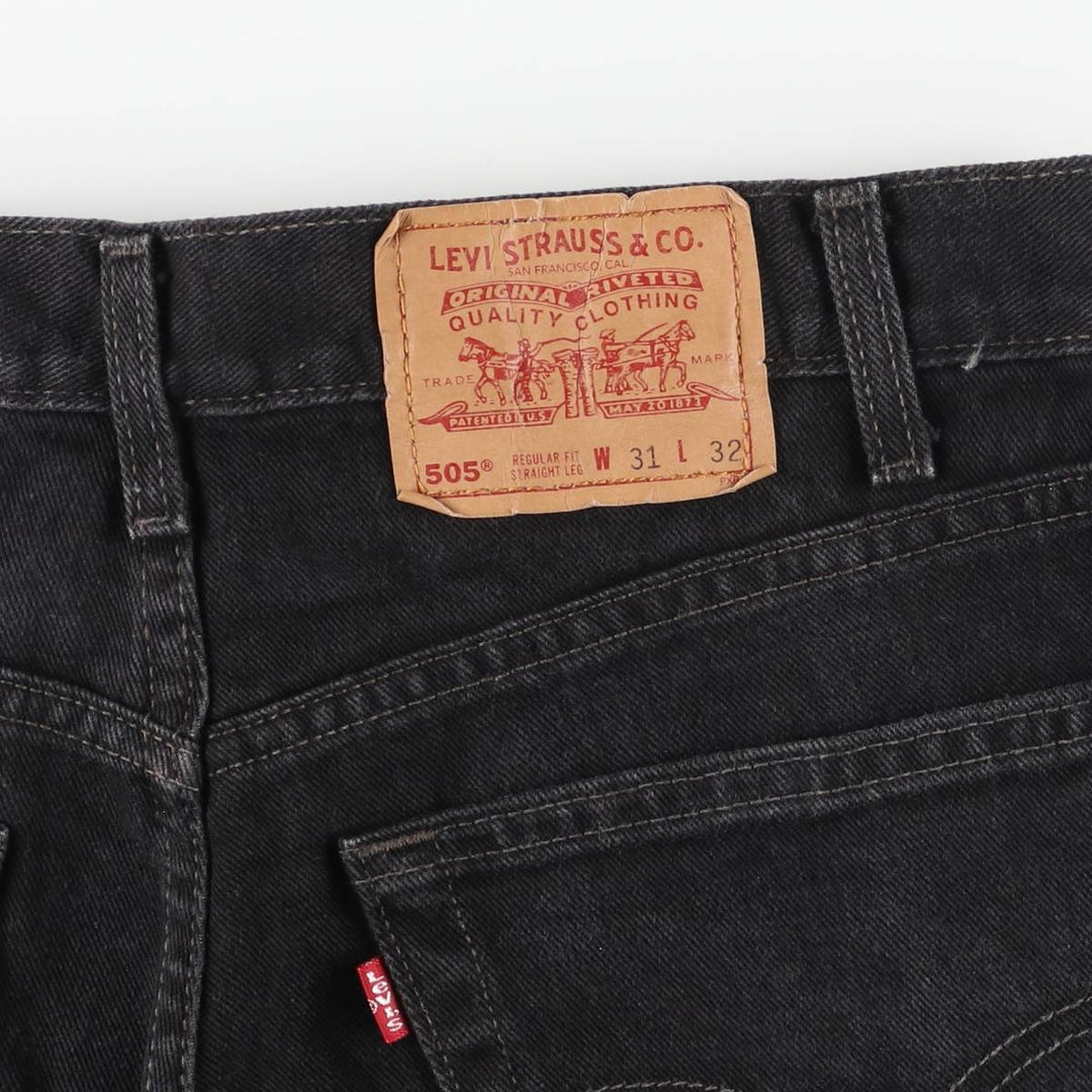 90'S Levi's 505-02600 Black Denim Tapered Denim Pants, Made in Canada, Men's Size W32, Vintage cotton black type Vintage Second Hand