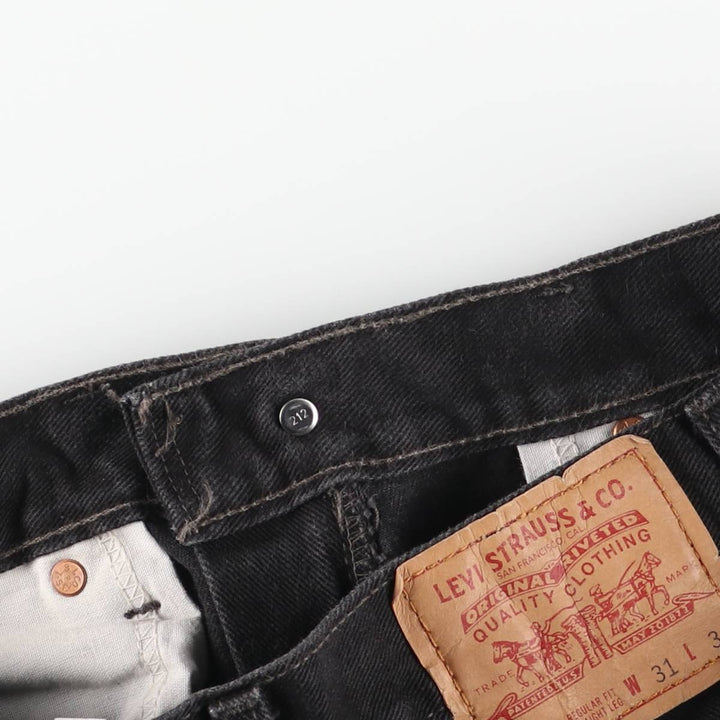 90'S Levi's 505-02600 Black Denim Tapered Denim Pants, Made in Canada, Men's Size W32, Vintage cotton black type Vintage Second Hand