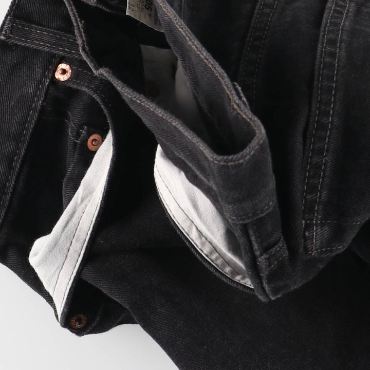 90'S Levi's 505-02600 Black Denim Tapered Denim Pants, Made in Canada, Men's Size W32, Vintage cotton black type Vintage Second Hand
