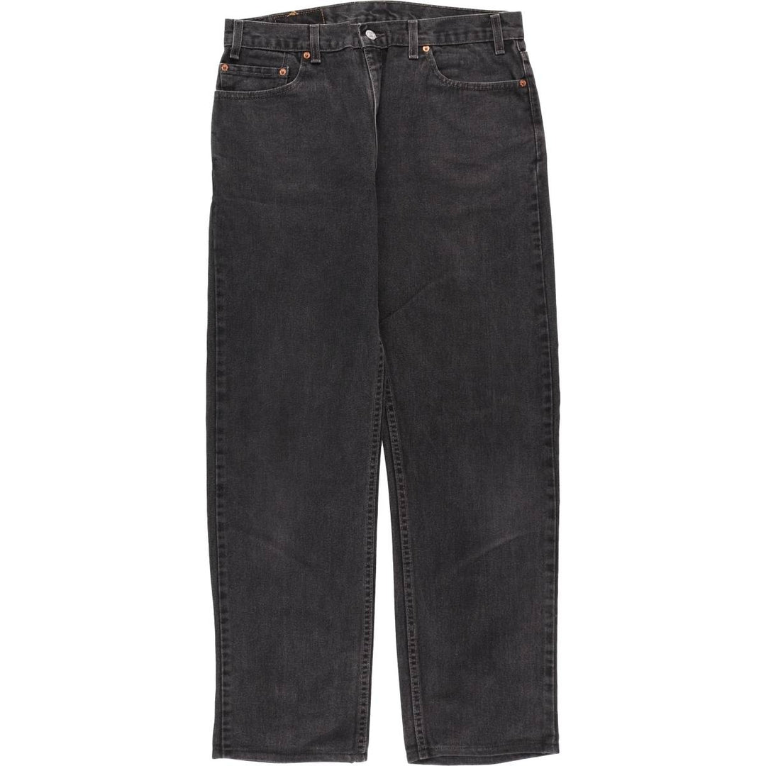 2000'S Levi's 505 Regular Fit Straight Leg Black Denim Tapered Denim Pants, Made in USA, Men's Size 34 cotton black type Vintage Second Hand