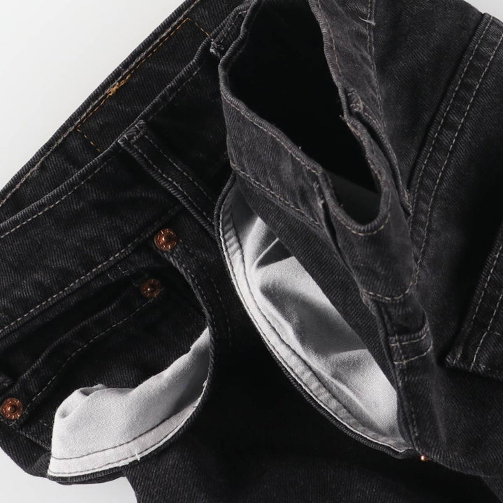 90'S Levi's 505-0260 Black Denim Tapered Denim Pants, Made in Canada, Men's, Size W36, Vintage cotton black type Vintage Second Hand