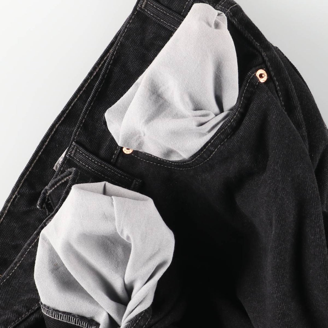 90'S Levi's 505-0260 Black Denim Tapered Denim Pants, Made in Canada, Men's, Size W36, Vintage cotton black type Vintage Second Hand