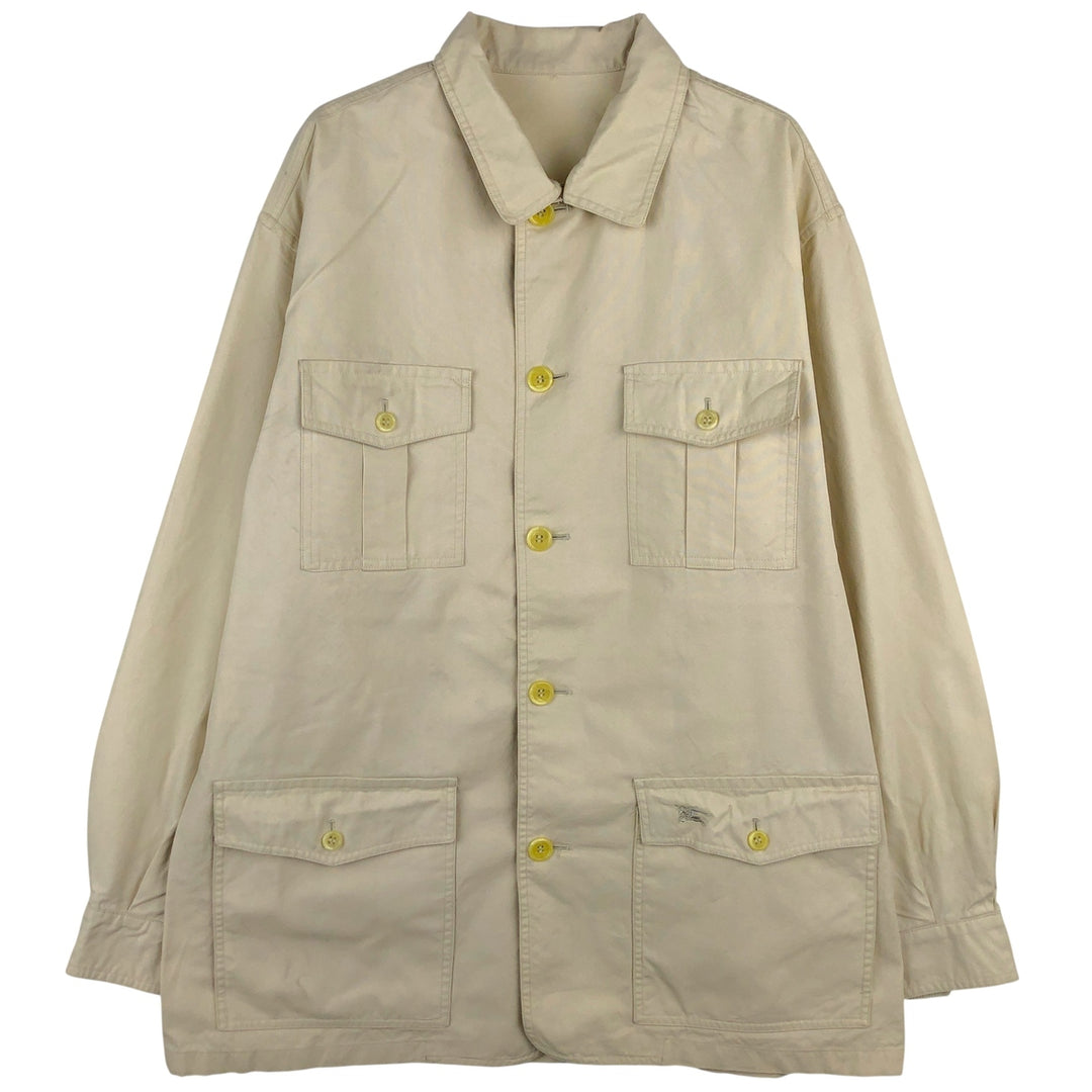 Burberry's cotton jacket, men's size XL cotton ivory Vintage Second Hand