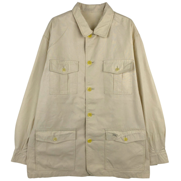 Burberry's cotton jacket, men's size XL cotton ivory Vintage Second Hand