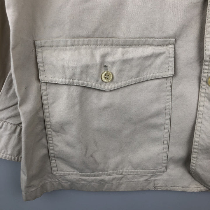 Burberry's cotton jacket, men's size XL cotton ivory Vintage Second Hand