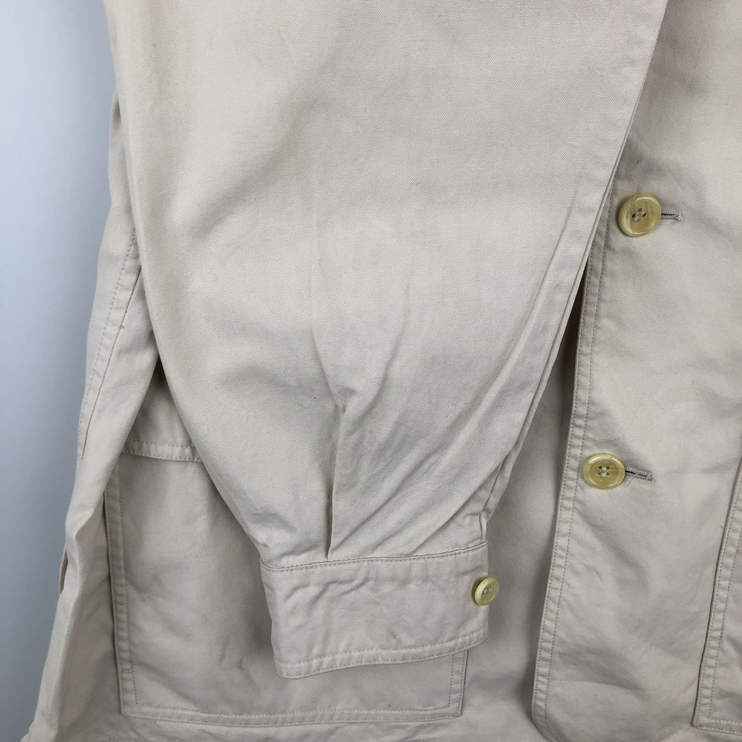 Burberry's cotton jacket, men's size XL cotton ivory Vintage Second Hand