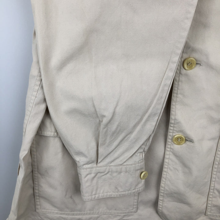 Burberry's cotton jacket, men's size XL cotton ivory Vintage Second Hand