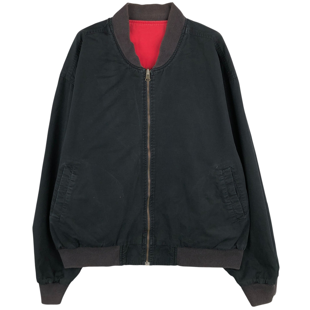Marlboro Back Logo Reversible Cotton Blouson Men's Size L unclear black type Vintage Second Hand