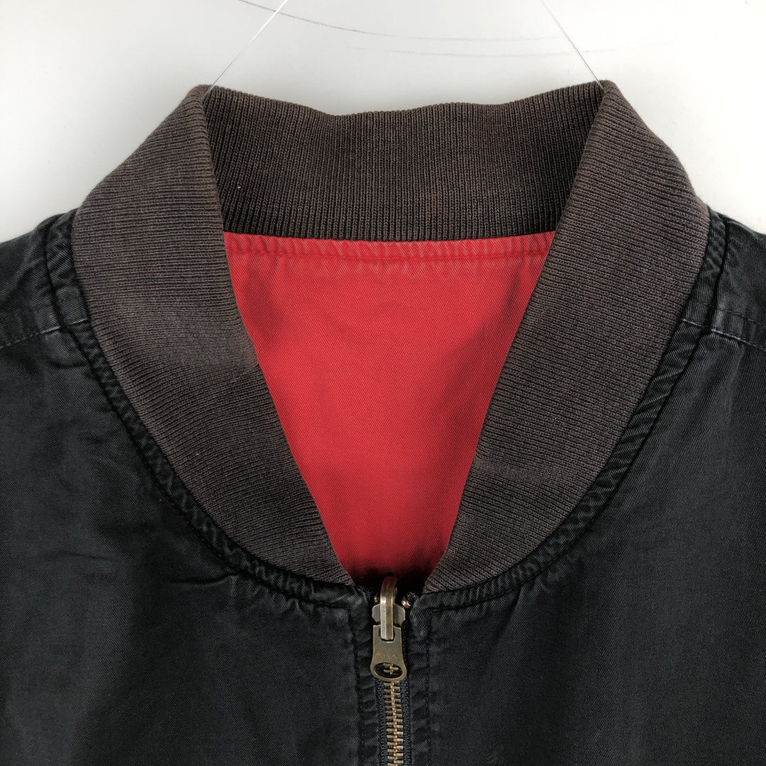 Marlboro Back Logo Reversible Cotton Blouson Men's Size L unclear black type Vintage Second Hand
