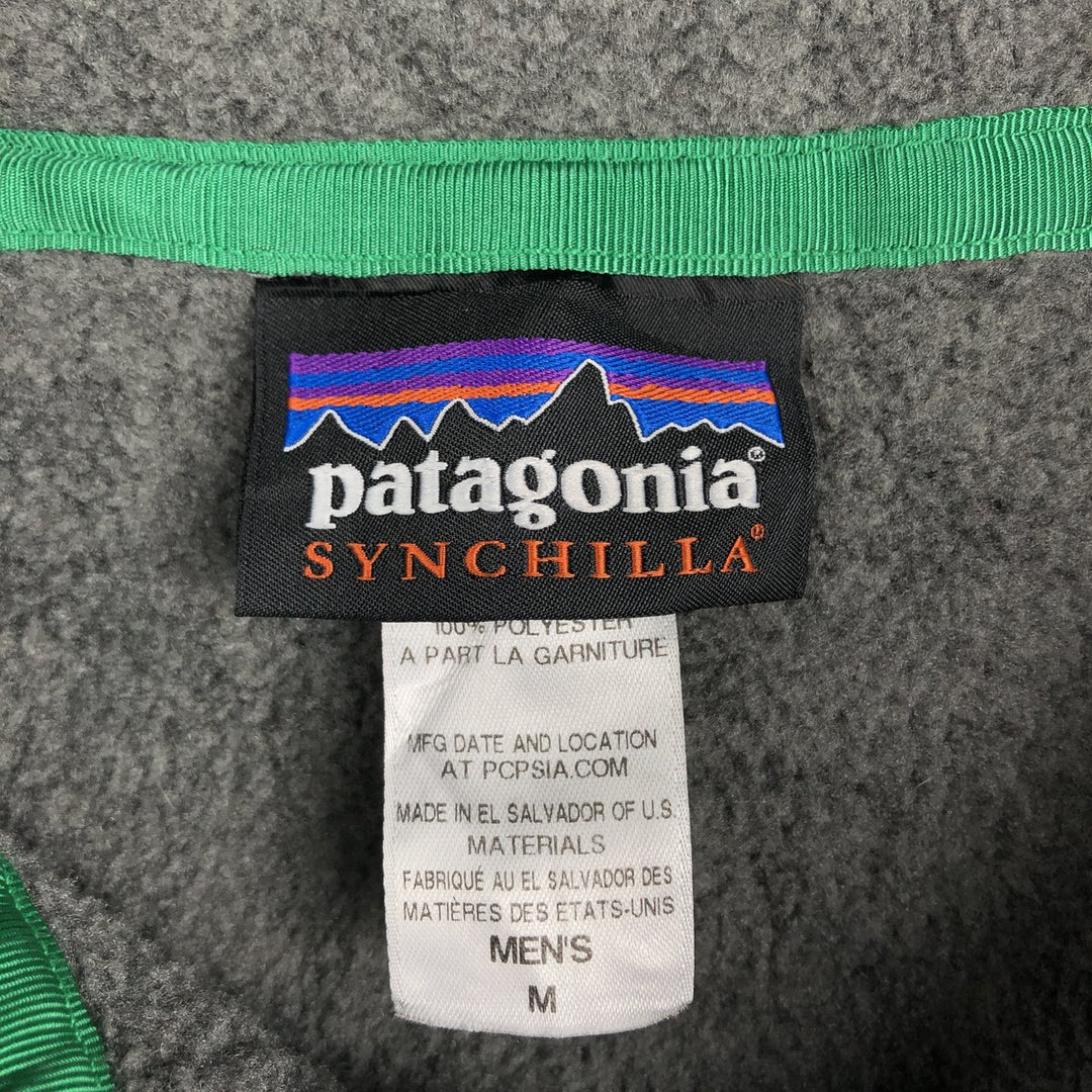 Patagonia Synchilla Snap-T 25450FA14 Half-Snap Fleece Pullover, Men's Size Medium polyester gray type Vintage Second Hand