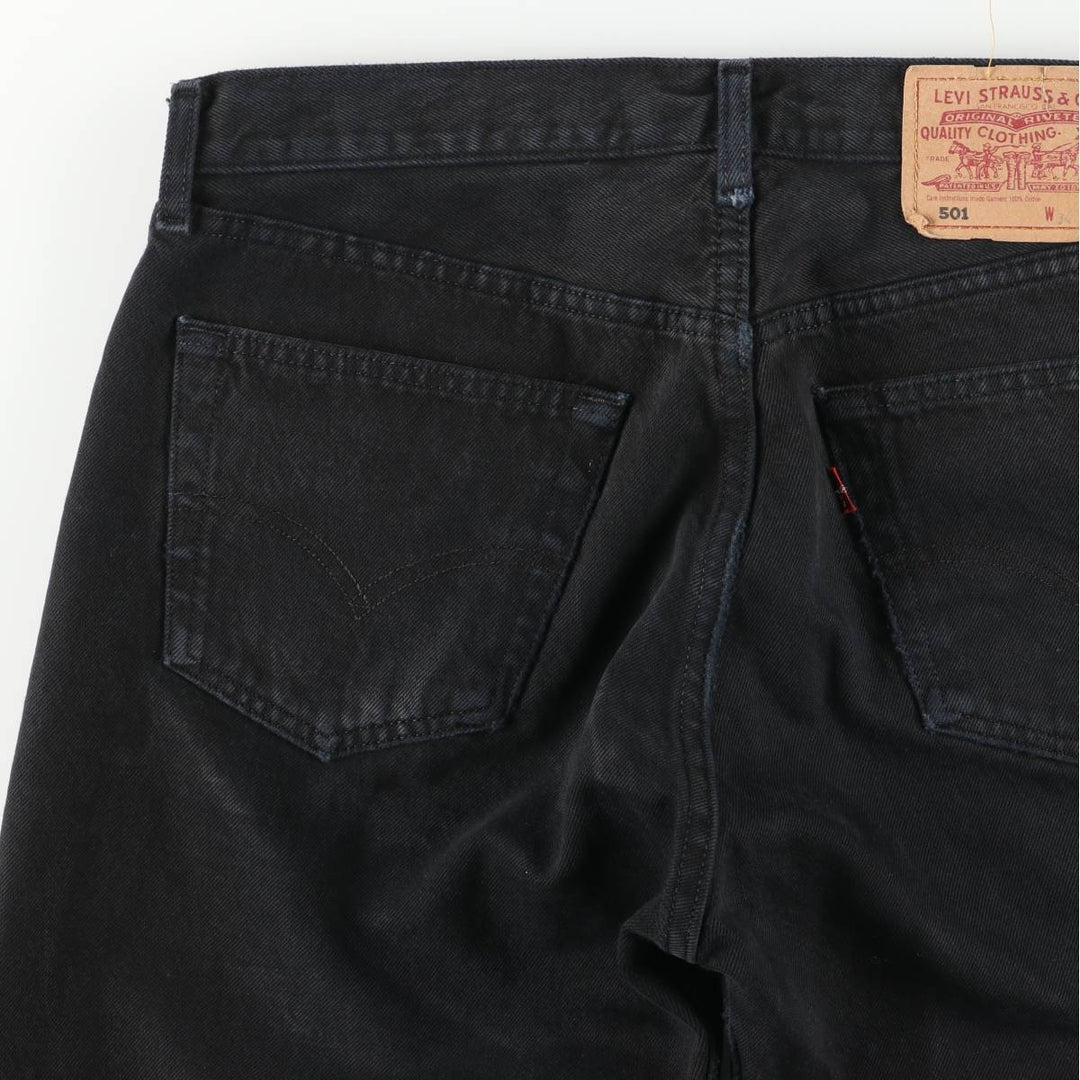 Levi's 501 Euro Model Black Denim Straight Denim Pants, Men's Size W33 cotton black type Vintage Second Hand