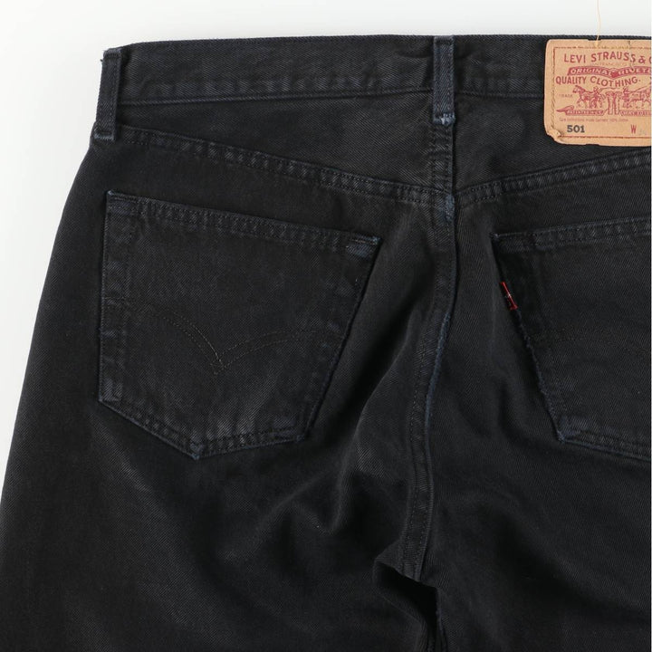 Levi's 501 Euro Model Black Denim Straight Denim Pants, Men's Size W33 cotton black type Vintage Second Hand