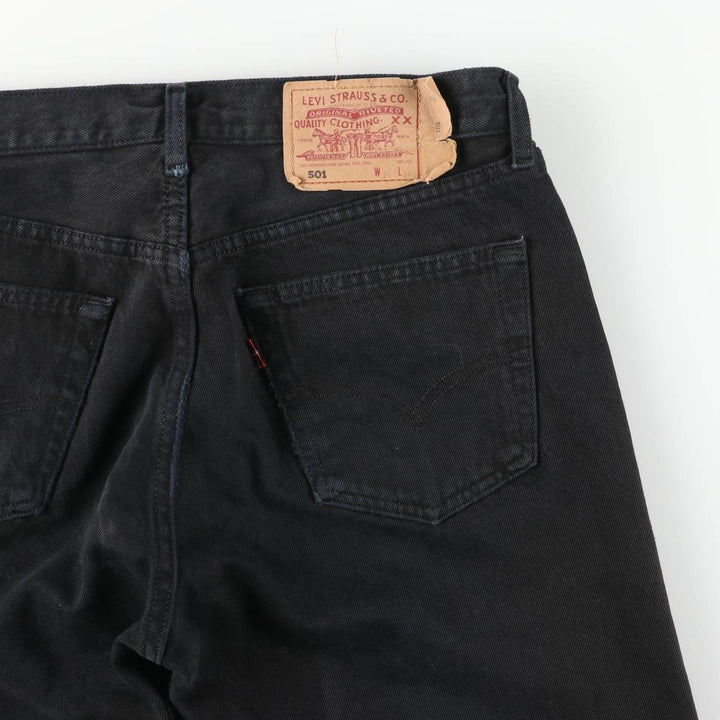 Levi's 501 Euro Model Black Denim Straight Denim Pants, Men's Size W33 cotton black type Vintage Second Hand