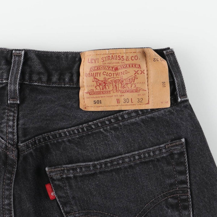 2000'S Levi's 501-0660 Black Denim Straight Leg Denim Pants, Men's Size W28 cotton black type Vintage Second Hand