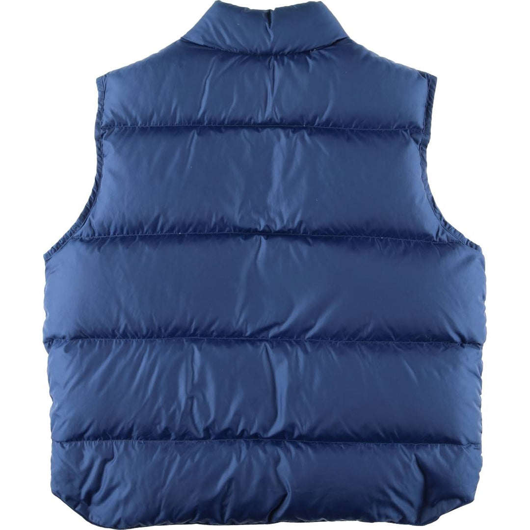 90s-00'S LLBean OUTDOORS Goose Down Vest, Men's Size L, Vintage Snap Button Detail Nylon blue type Vintage Second Hand
