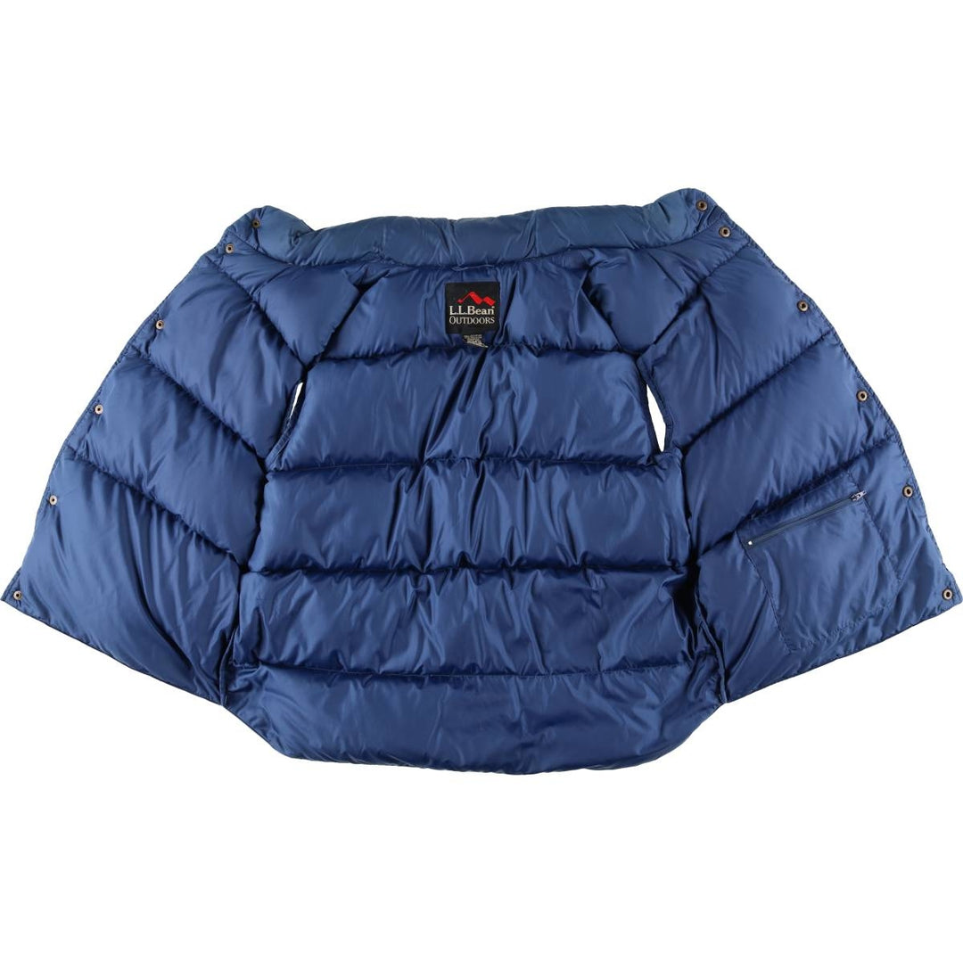90s-00'S LLBean OUTDOORS Goose Down Vest, Men's Size L, Vintage Snap Button Detail Nylon blue type Vintage Second Hand
